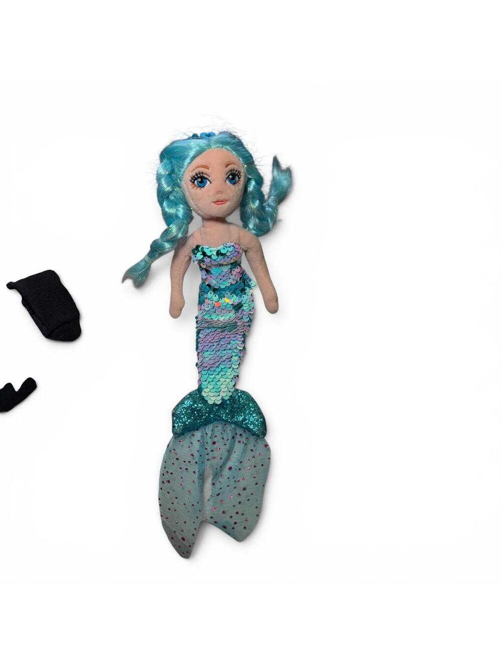 Ty Sea Sequins Indigo The Blue Mermaid Plushie Sparkly Stuffed Animals EUC